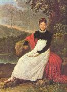 Queen Caroline (Bonaparte) of Naples in the tradiontal costume of a Neapolitean farmer. unknow artist
